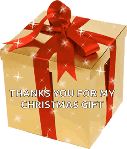 Thank You And Merry Christmas For Golden Box GIF