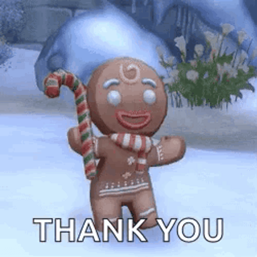 Thank You And Merry Christmas Ginger Bread Man GIF