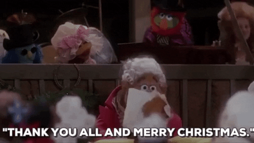 Thank You And Merry Christmas Grandmother Puppet GIF