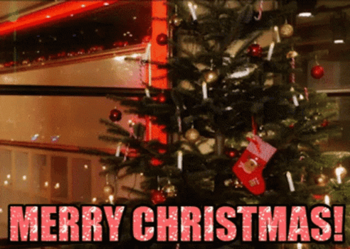 Thank You And Merry Christmas Hug GIF