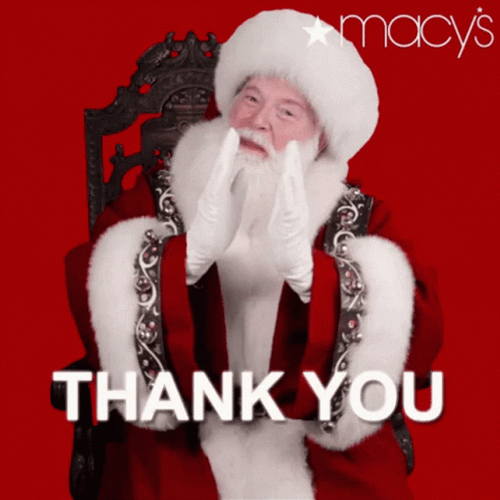 Thank You And Merry Christmas Macy Santa Claus  GIF
