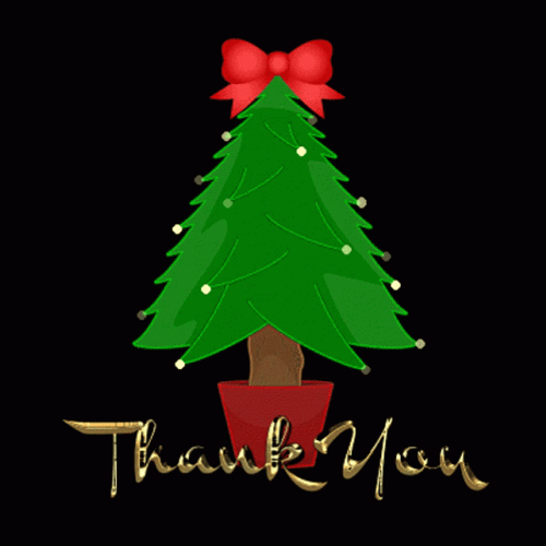 Thank You And Merry Christmas Tree Decorated GIF