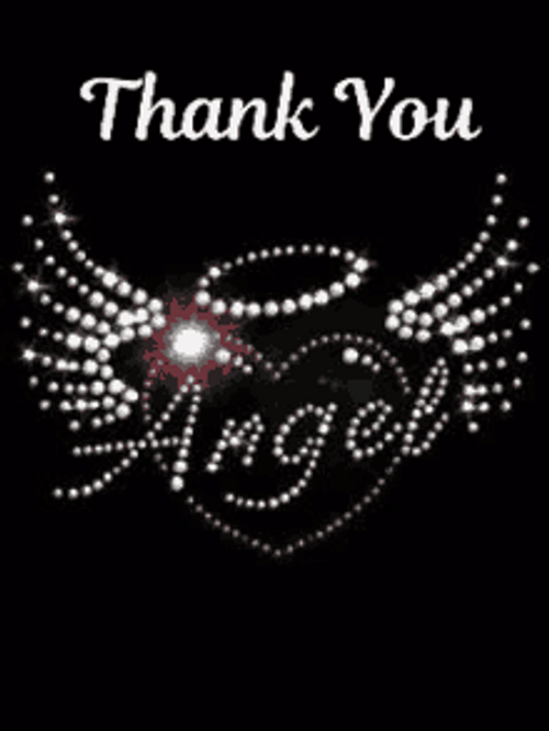 Thank You Angel Text Sparkling GIF