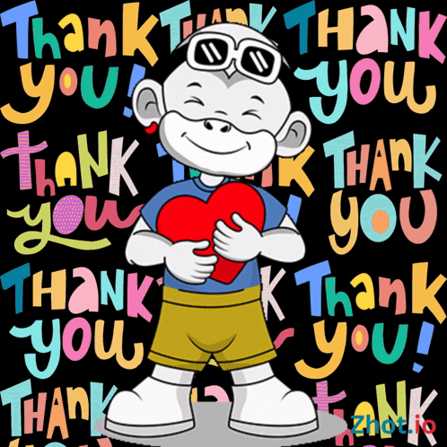 Thank You Animated Monkey GIF