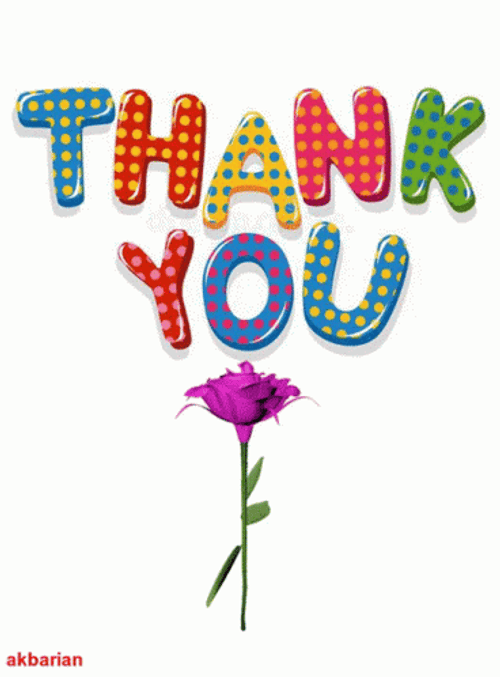 Thank You Animated Purple Flower GIF
