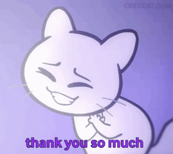 Thank You Animated White Cat GIF