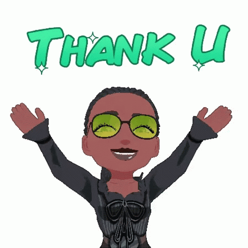 Thank You Animated Woman With Shades GIF