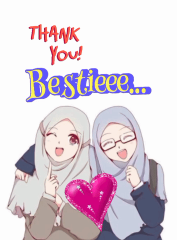 Thank You Bestie Card With Two Girls GIF