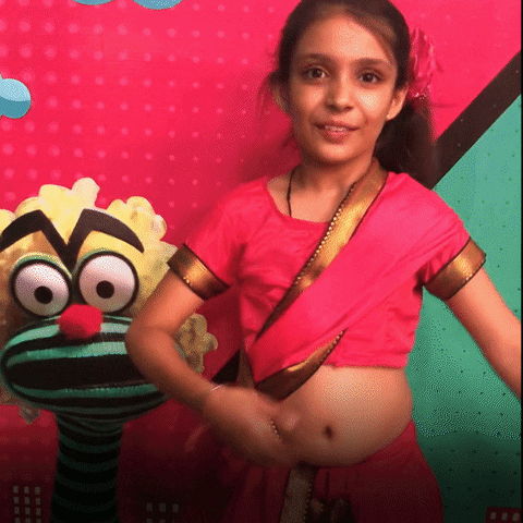 Indian Little Girl Thank You Bow GIF