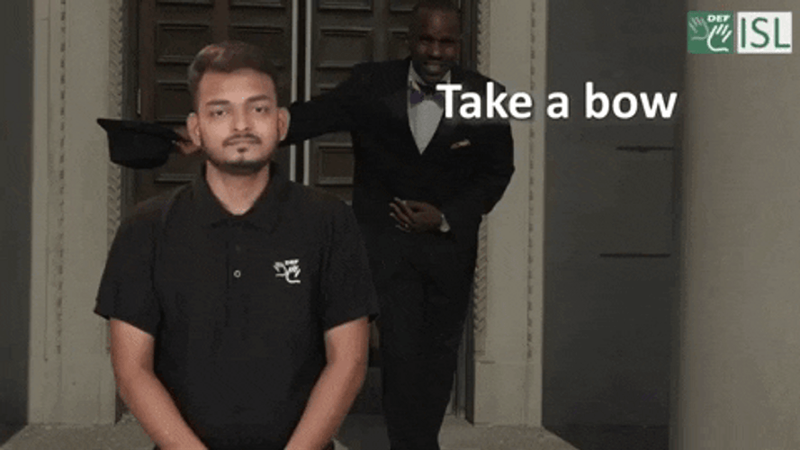 Thank You Bow Sign Language GIF