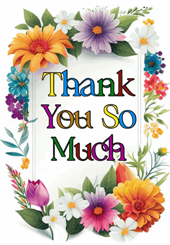 Thank You Card with Flowers
