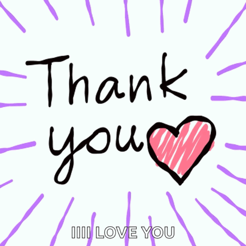 Thank You Card With Heart and I Love You