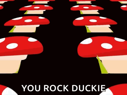 Thank You Card With Red Mushrooms GIF