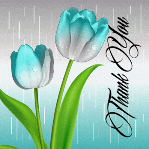 Thank You Clipart Blue Flower GIF