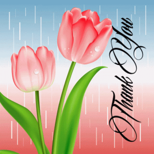 Thank You Clipart Red Flowers GIF