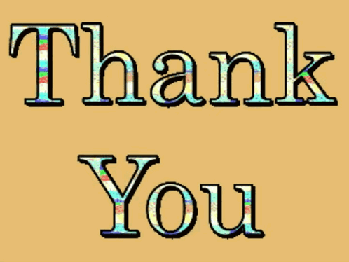 Thank You Colorful Letters Yellow Background