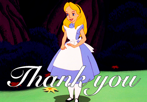 Thank You Cute Alice In Wonderland Cartoon GIF