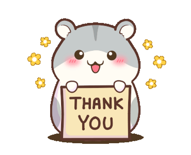 Thank You Cute Hamster Holding Card GIF 
