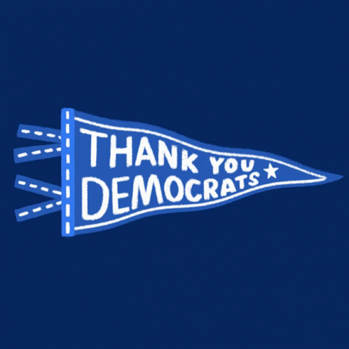 Thank You Democrats Flag Banner Art GIF