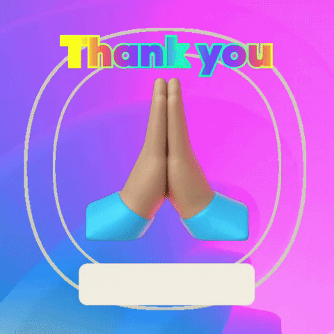 Thank You Emoji Hand Gesture Colorful Design GIF