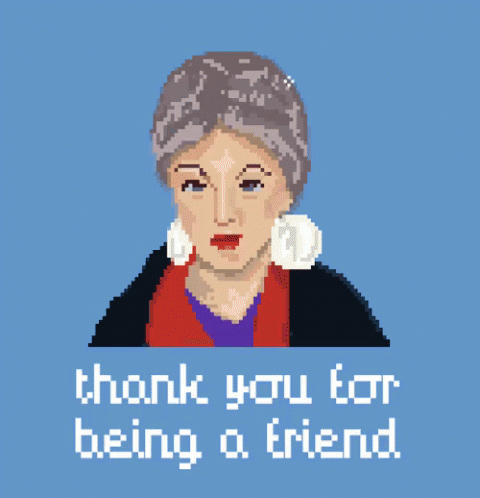 Thank You For Being A Friend Logo With Woman GIF
