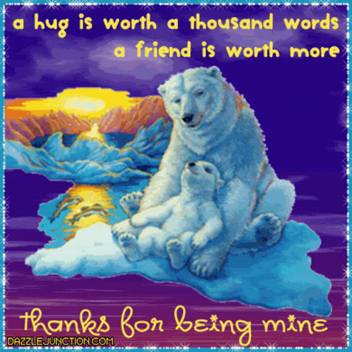 Thank You For Being A Friend With Snow Bears GIF