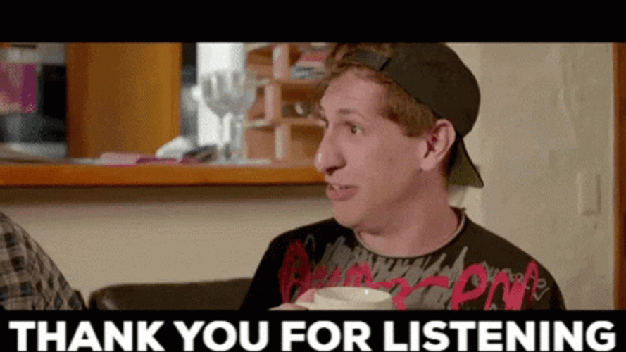Thank You For Listening Aunty Donna Mark GIF