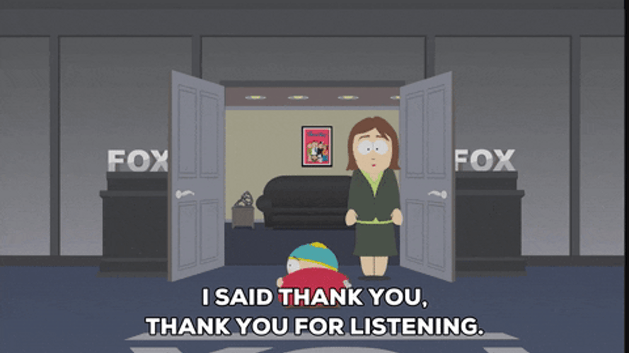 Thank You For Listening Eric Cartman GIF