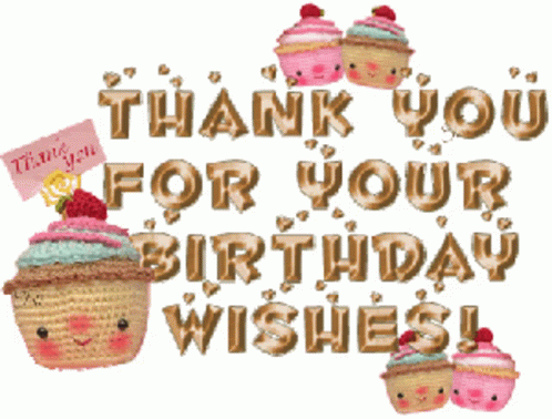 Thank You For The Birthday Wishes Crochet Cupcakes GIF