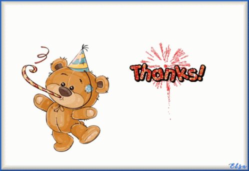 Thank You For The Birthday Wishes Cute Bear GIF