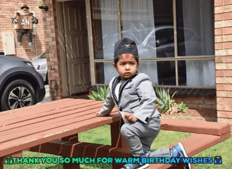Thank You For The Birthday Wishes Cute Kids GIF