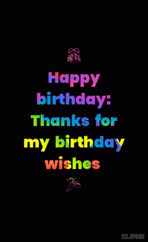 Thank You For The Birthday Wishes Vibrant Words GIF