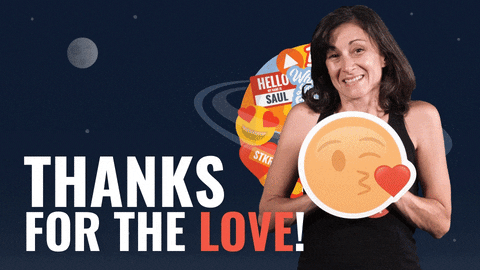 Thank You For The Love With Kiss Emoji GIF