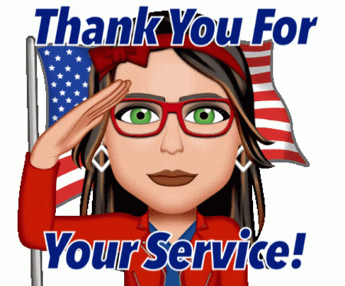 Thank You For Your Service Avatar Salute GIF