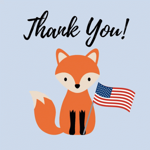 Thank You For Your Service Fox Us Flag GIF