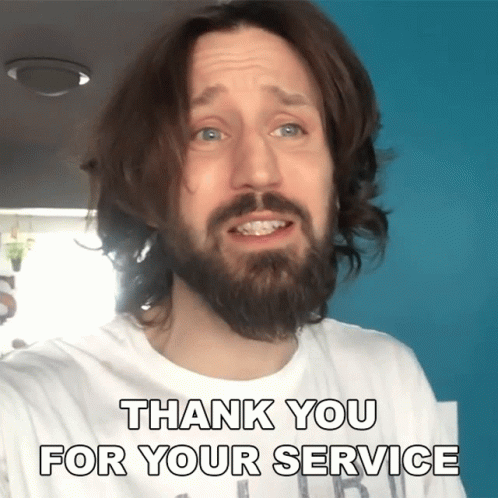 Thank You For Your Service Josh Sundquist GIF