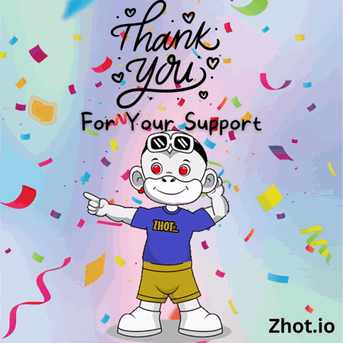 Thank You For Your Support Animated Monkey GIF