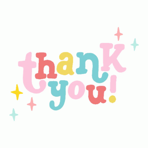 Thank You For Your Time Rainbow Text GIF