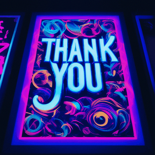 Thank You Friend Neon Color GIF