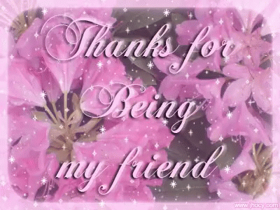 Thank You Friend Pink Flowers GIF
