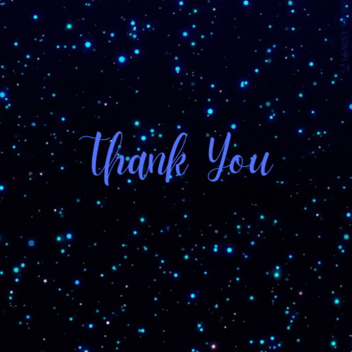 Thank You Glitter Blue Confetti GIF