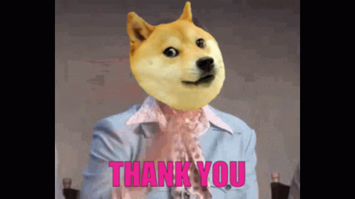 Thank You Glitter Doge Shiba Inu Throw Confetti GIF