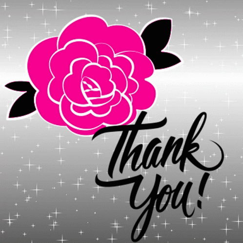 Thank You Glitter Pink Rose Sparkle GIF