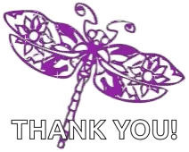 Thank You Glitter Purple Dragonfly GIF