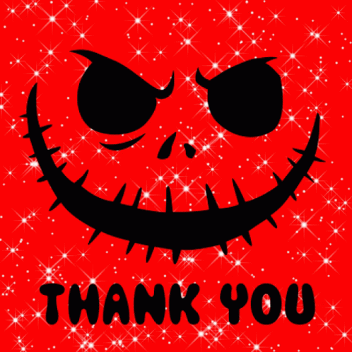 Thank You Glitter Red Funny Halloween Design GIF