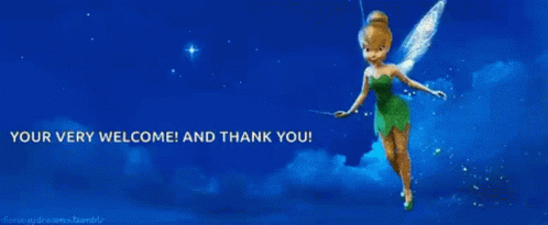 Thank You Glitter Tinkerbell GIF