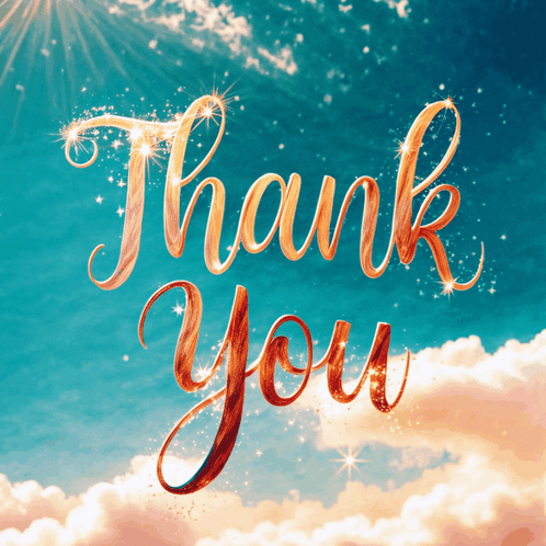 Thank You Greeting Card With Blue Sky