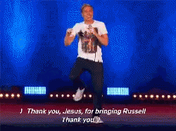 Russell Howard Singing Thank You Jesus GIF