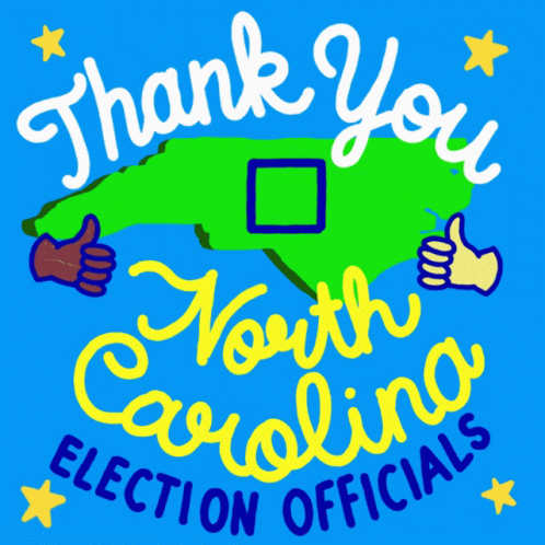 Thank You North Carolina Election Officials Sticker GIF