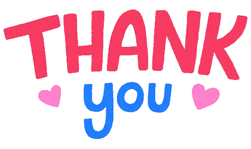 Thank You Sign With Pink and Blue Hearts